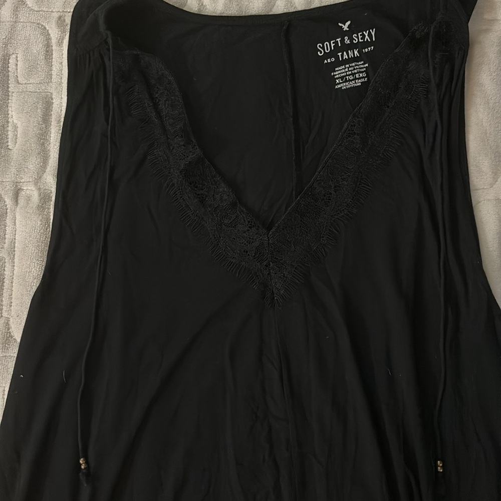 American Eagle Black Soft and Sexy Flowy Tank Top Women’s Size XL - Picture 8 of 9